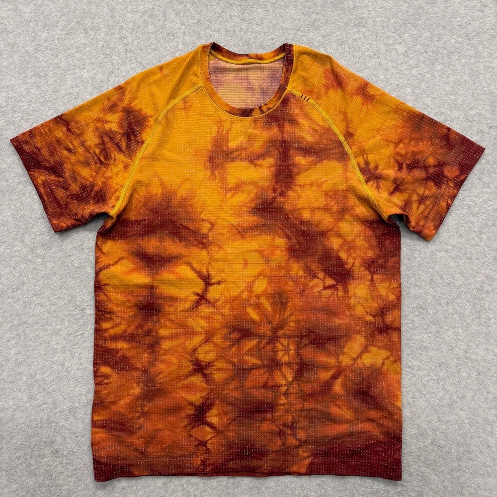 Lululemon Shirt Mens L Marble Dye Soleil Mulled Wine Metal Vent Tech S/S 2.0